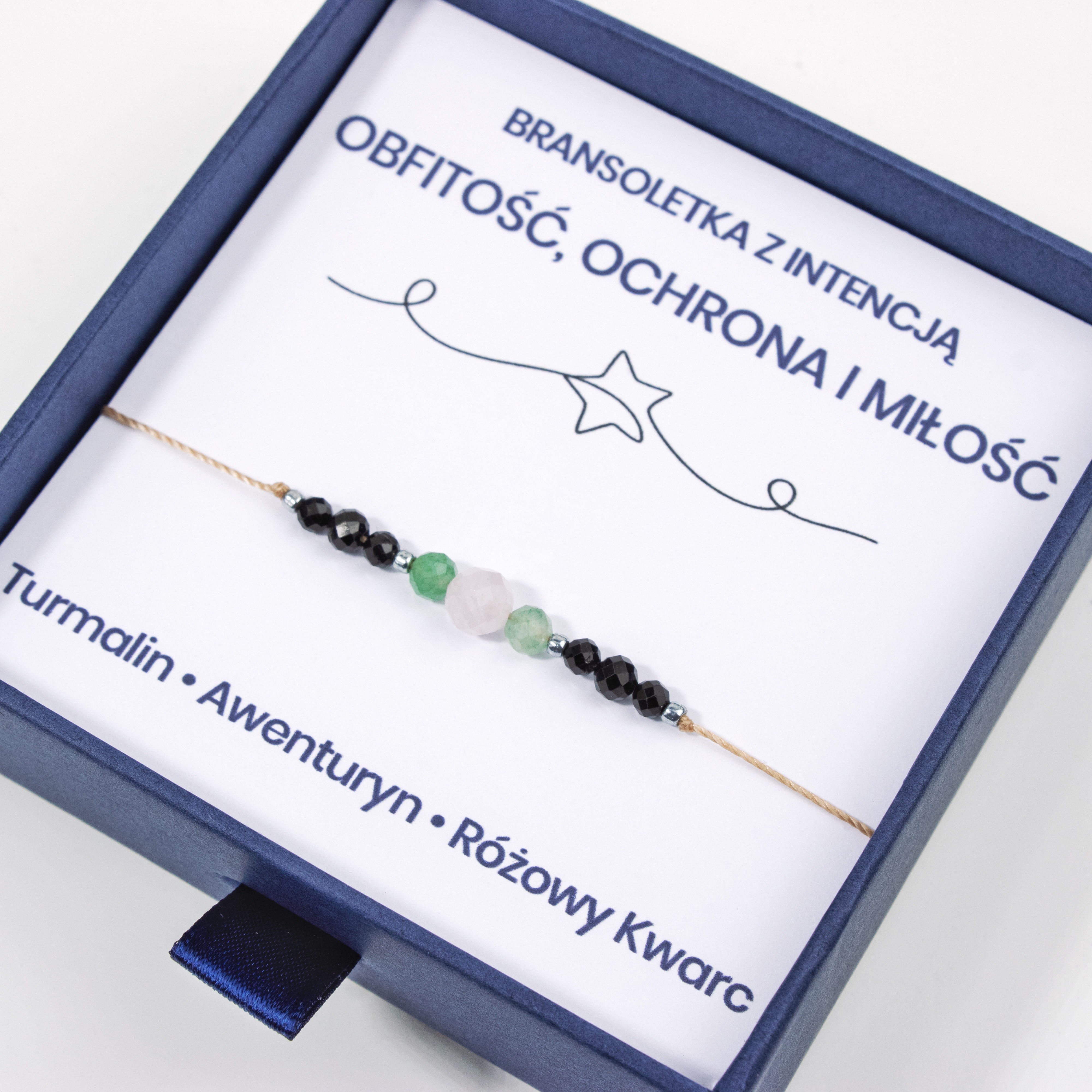 Bransoletka Obfitość, Ochrona i Miłość – Czarny Turmalin, Awenturyn i Różowy Kwarc | Lunaris